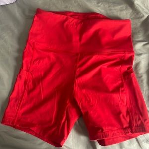 red bike shorts